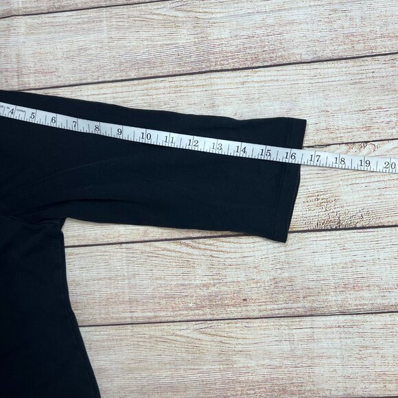 LL Bean Womens XL Henley Shirt 3/4 Sleeve Black 100% Cotton Made in Cambodia - Picture 3 of 8